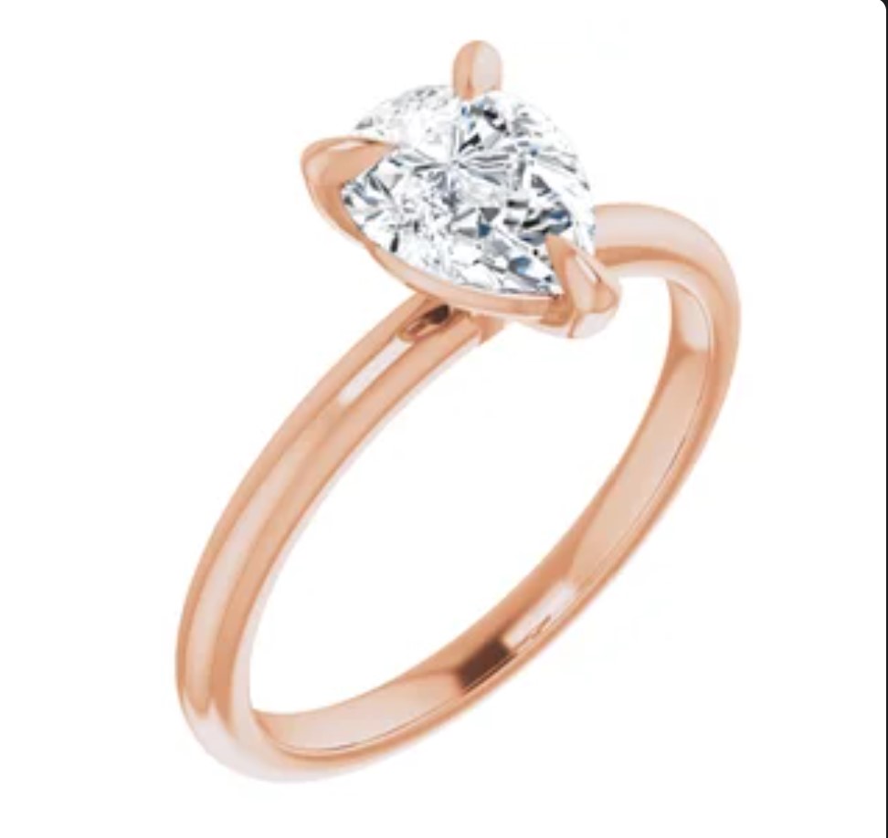 A pear solitarire diamond ring