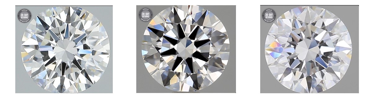 Composite image of Flawless (FL) diamonds with no inclusions