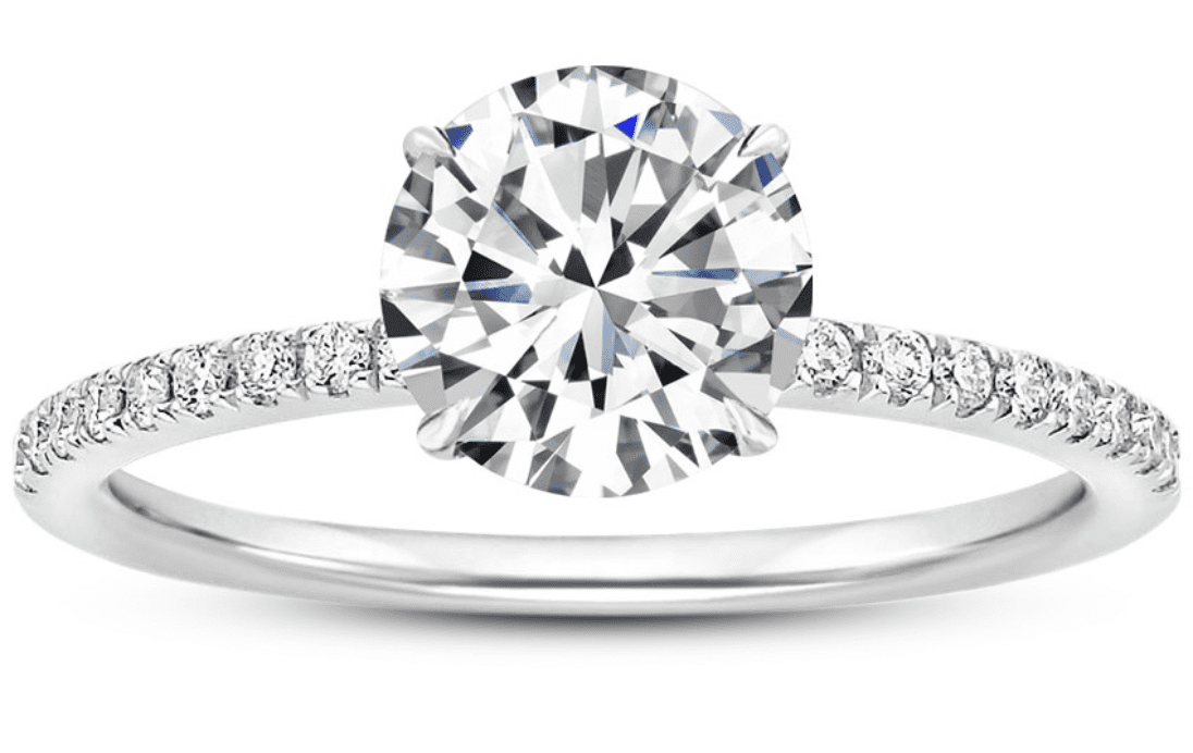 A Round diamond ring in pave setting