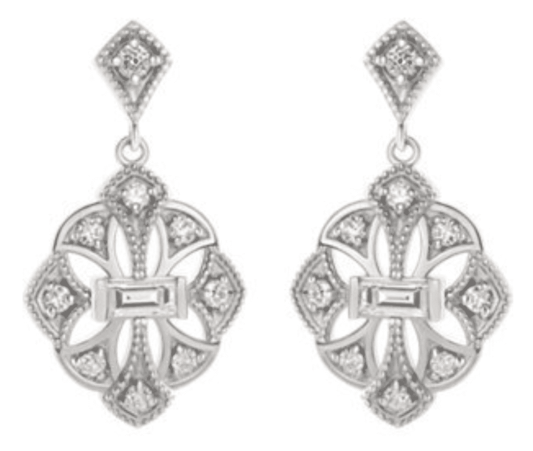 Intricate diamond earrings in white gold settings for special occasions