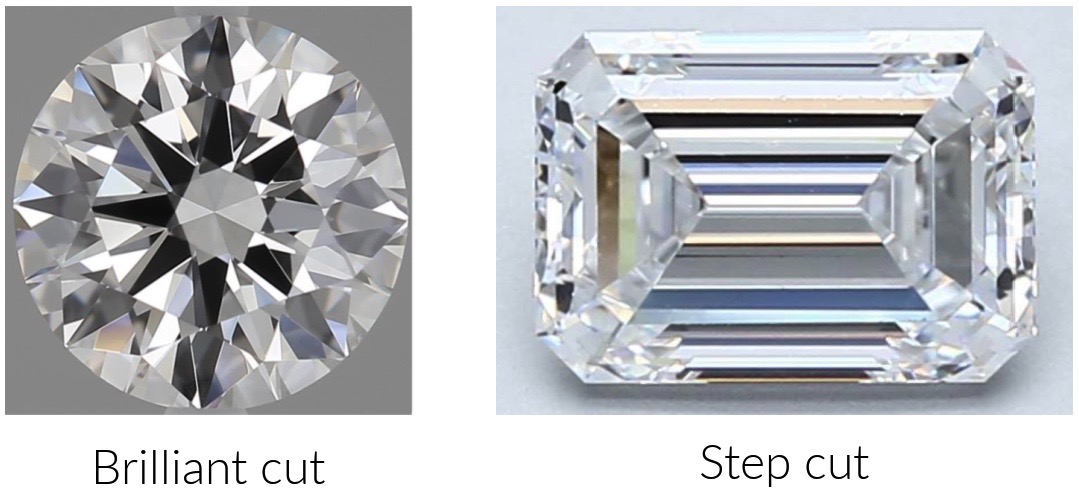 Images of a Brilliant and Step Cut