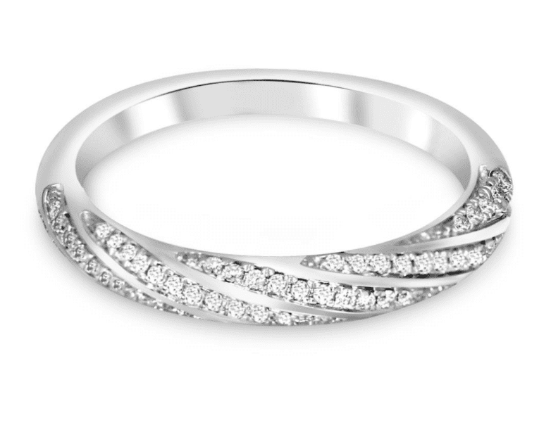 A diamond scattered band ring