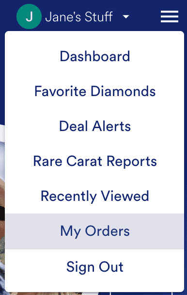 Picture of where to find order details