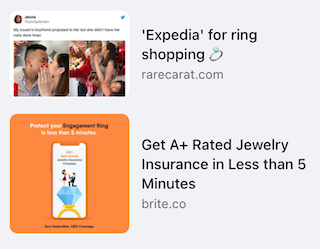 Facebook ad for Rare Carat
