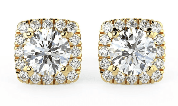 diamond halo studs earring setting