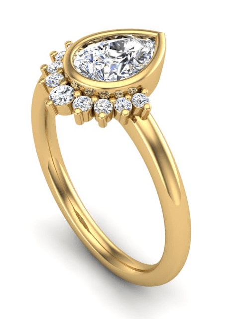 cora pear bezel ring