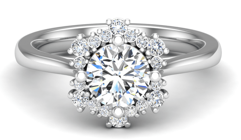 Stella snowflake halo setting