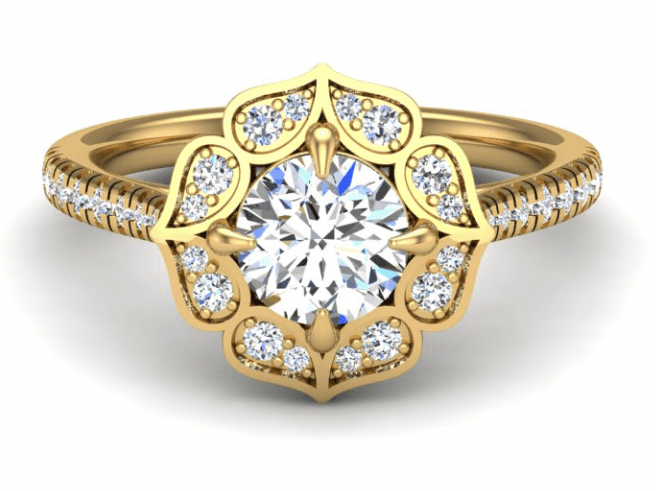 yellow gold floral halo