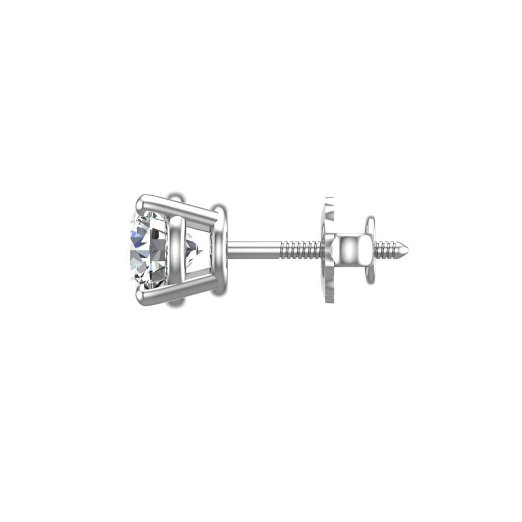 side view of a screw back diamond stud earring